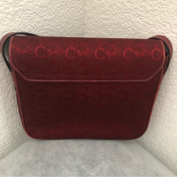 Vintage Celine Shoulder Bag Horse carriage logo box bag burgundy - Picture 2 of 16